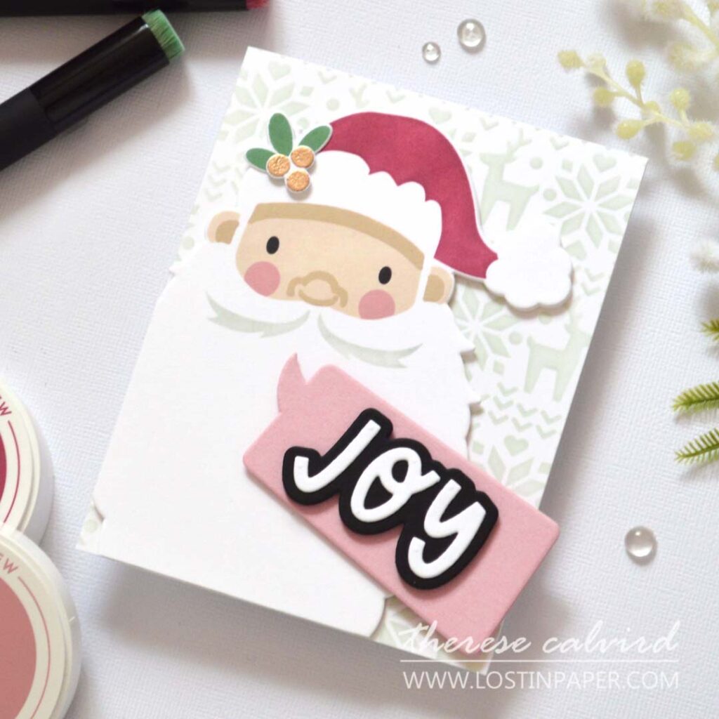 Holiday stencil Christmas cards created by Therese Calvird using a variety of easy techniques