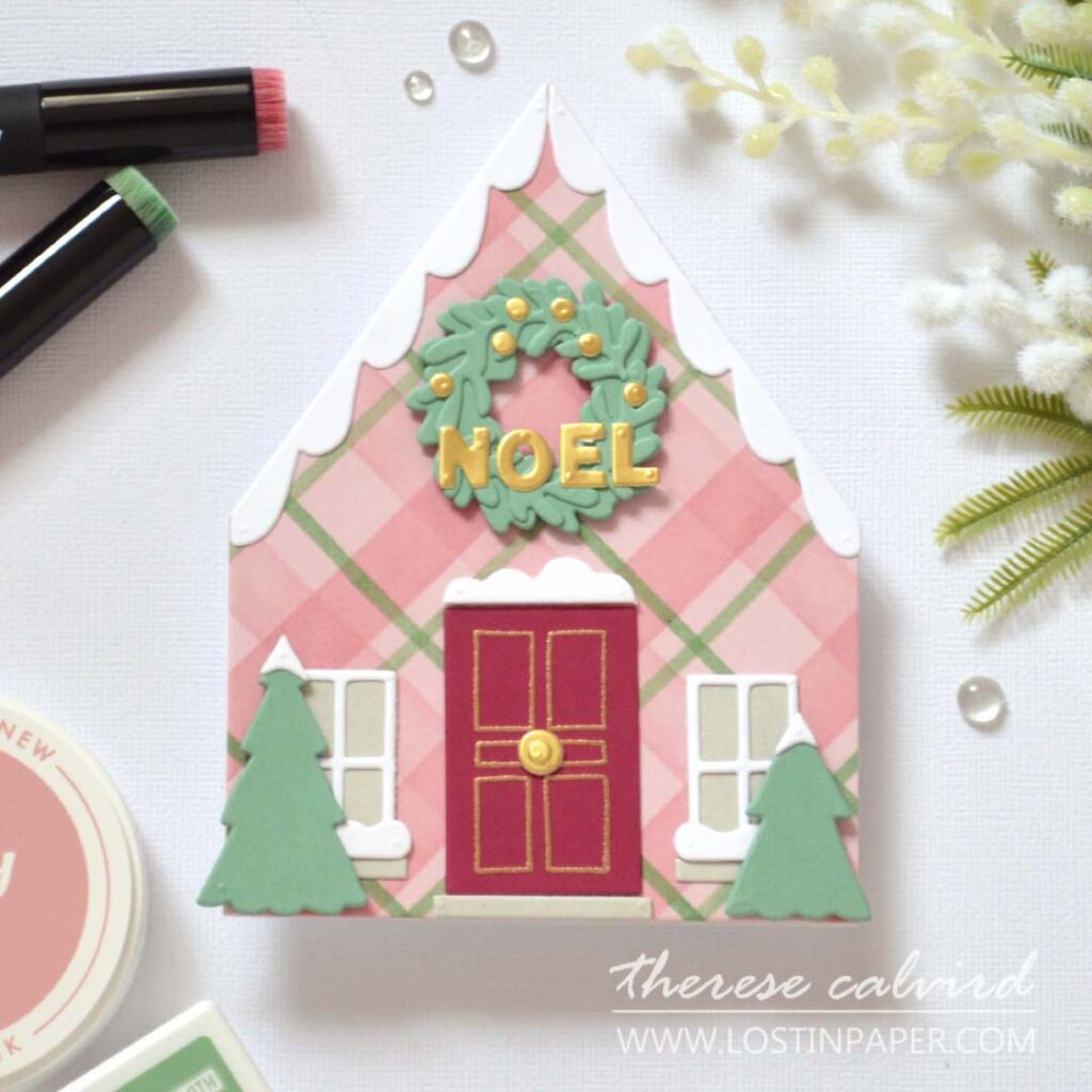 Holiday stencil Christmas cards created by Therese Calvird using a variety of easy techniques