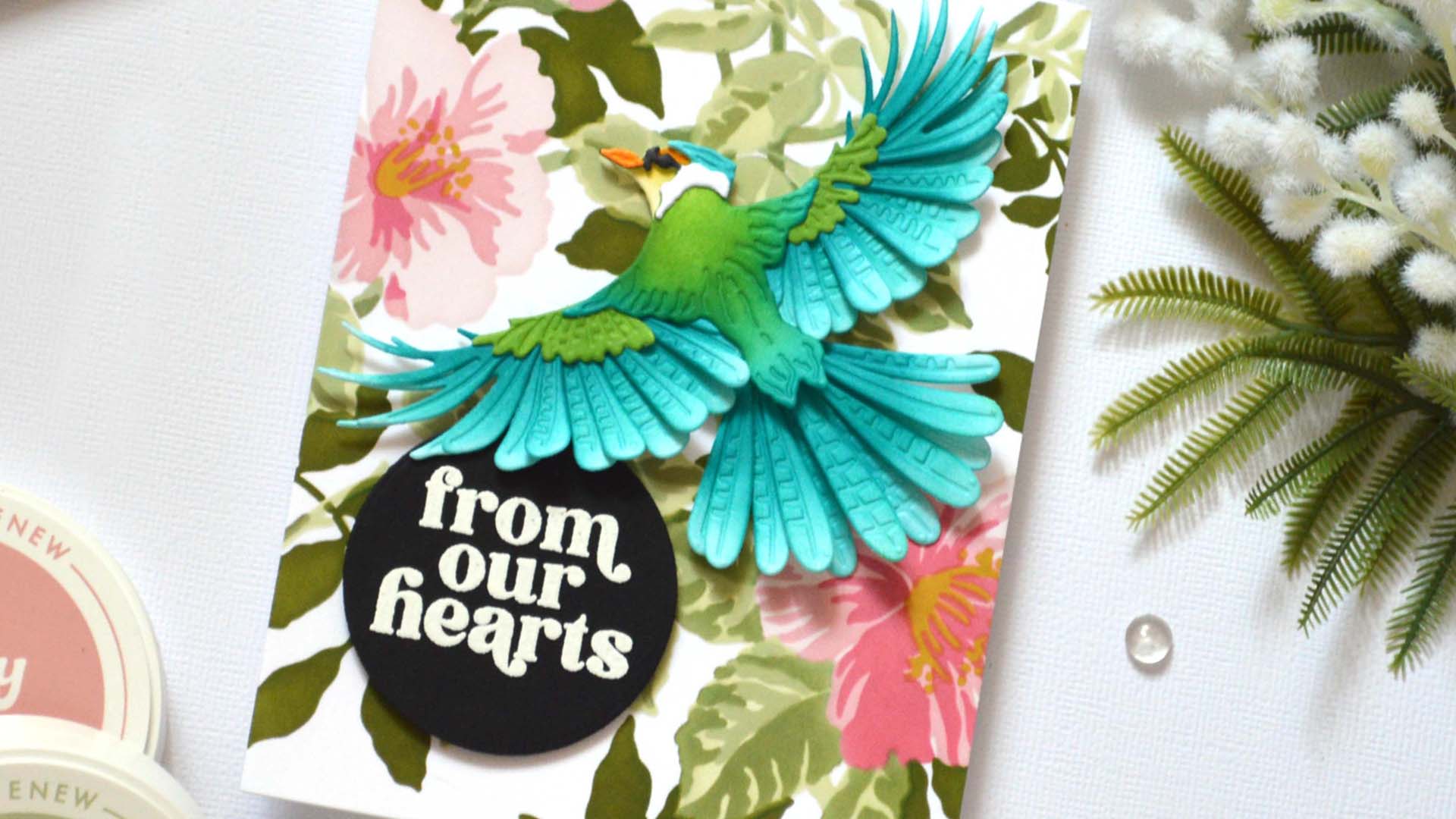 Ink Blended Layered Bird Die Card – From Feathers to Florals That Soar!