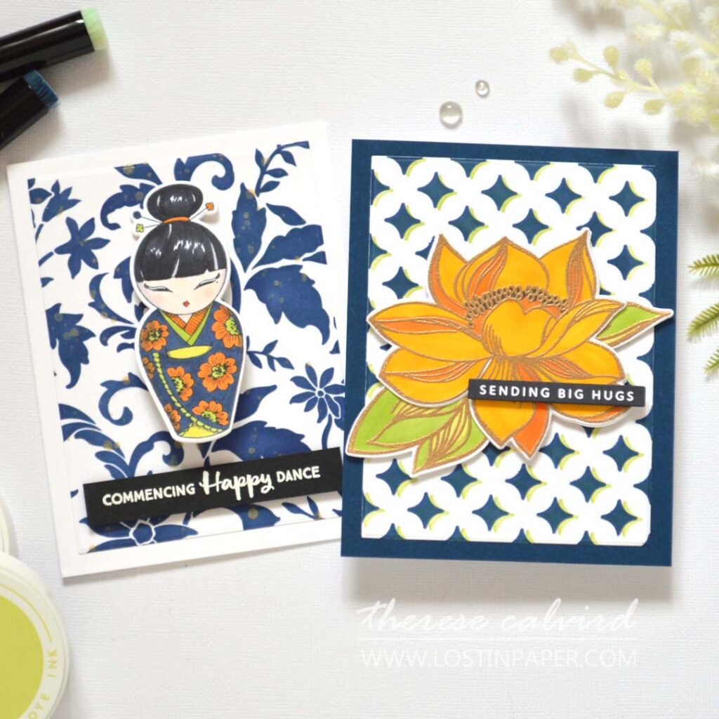 Easy Stencil Backgrounds in 5 Minutes – 5 Fun Cardmaking Techniques by Therese Calvird