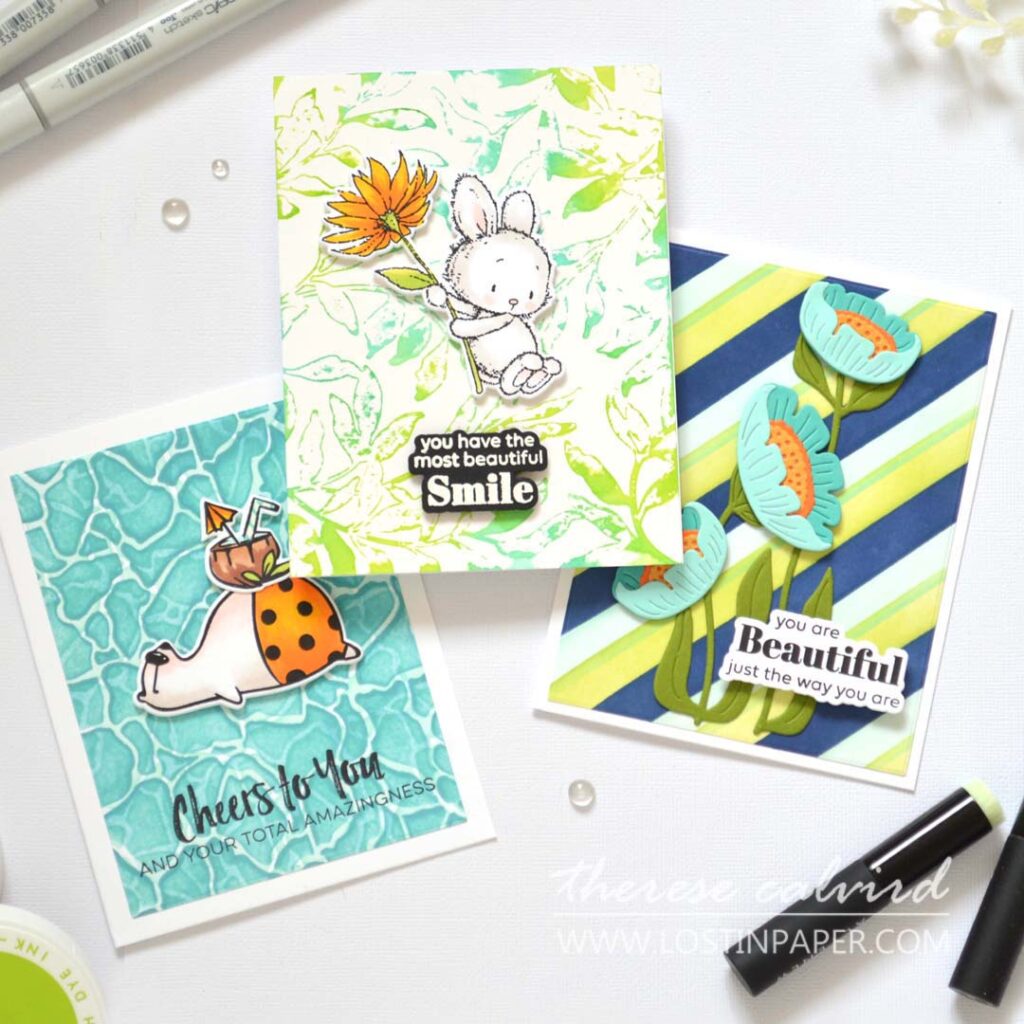 Easy Stencil Backgrounds in 5 Minutes – 5 Fun Cardmaking Techniques by Therese Calvird
