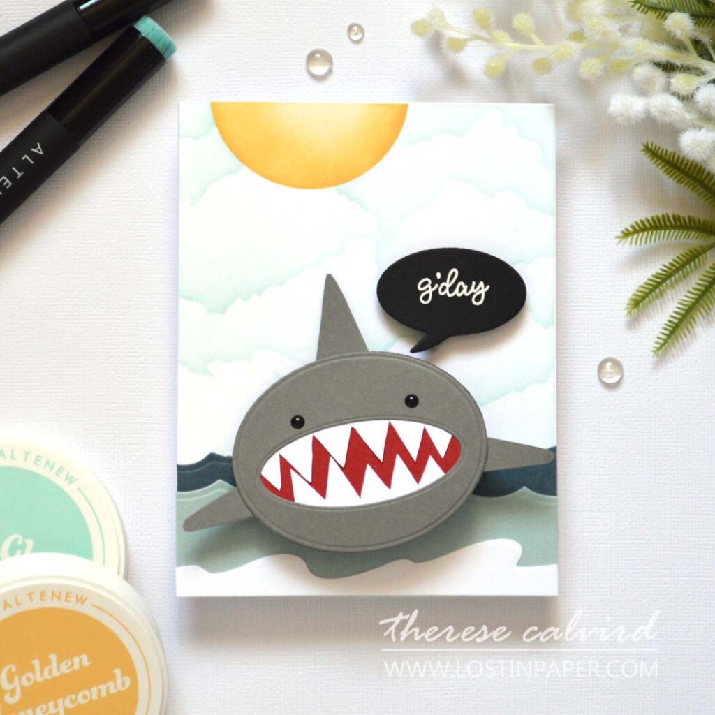 A Shark Action Wobble Interactive Card Using Basic Shapes Therese Calvird