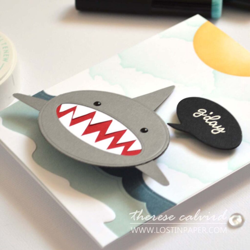 A Shark Action Wobble Interactive Card Using Basic Shapes Therese Calvird