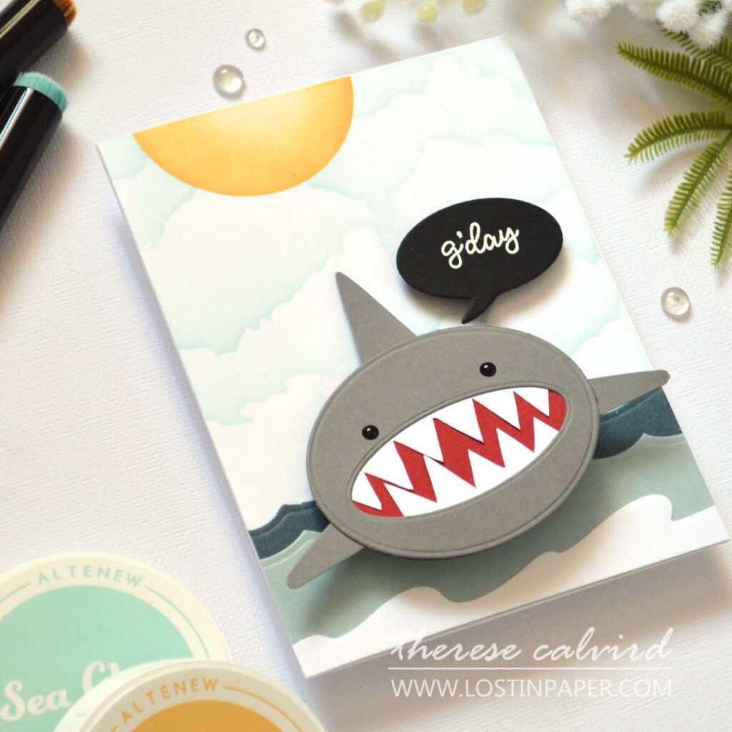 A Shark Action Wobble Interactive Card Using Basic Shapes Therese Calvird