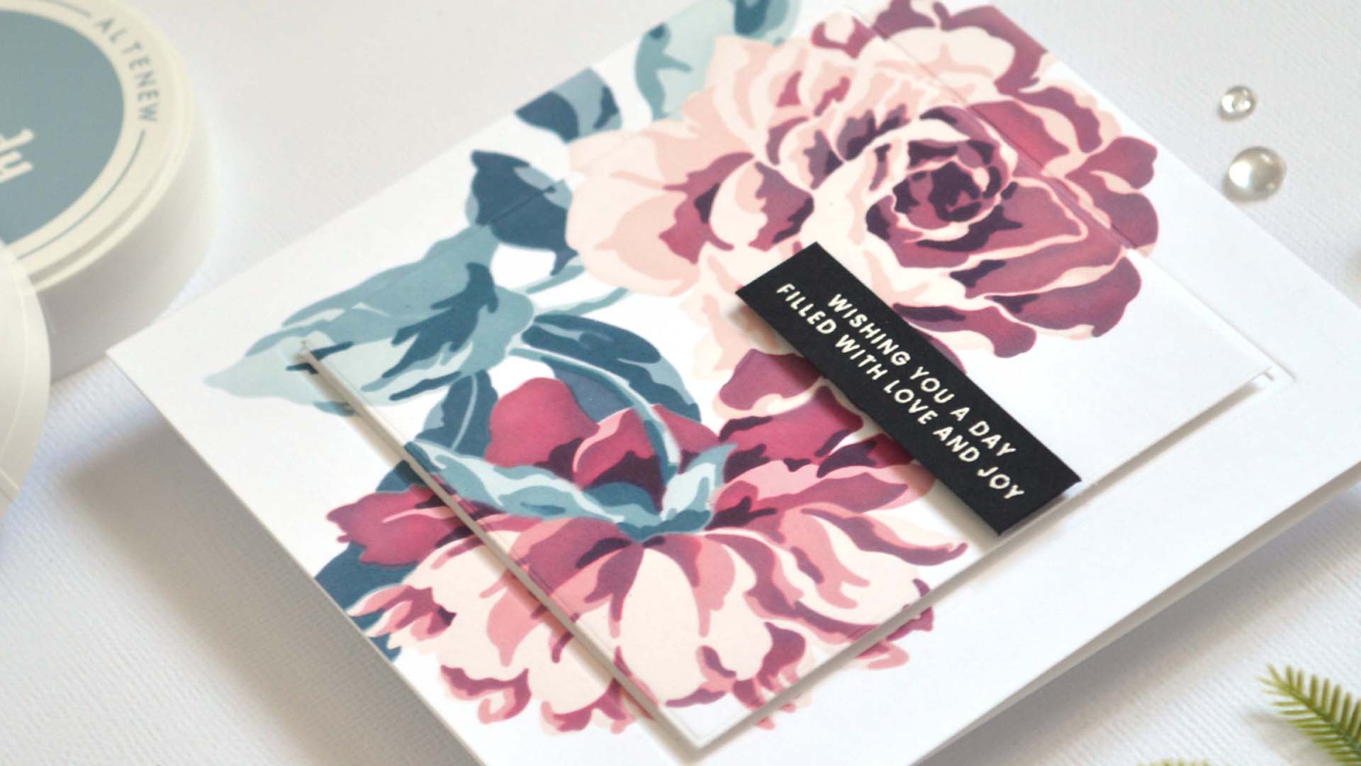 Bold Floral Card Using a Reverse Frame Card Technique!