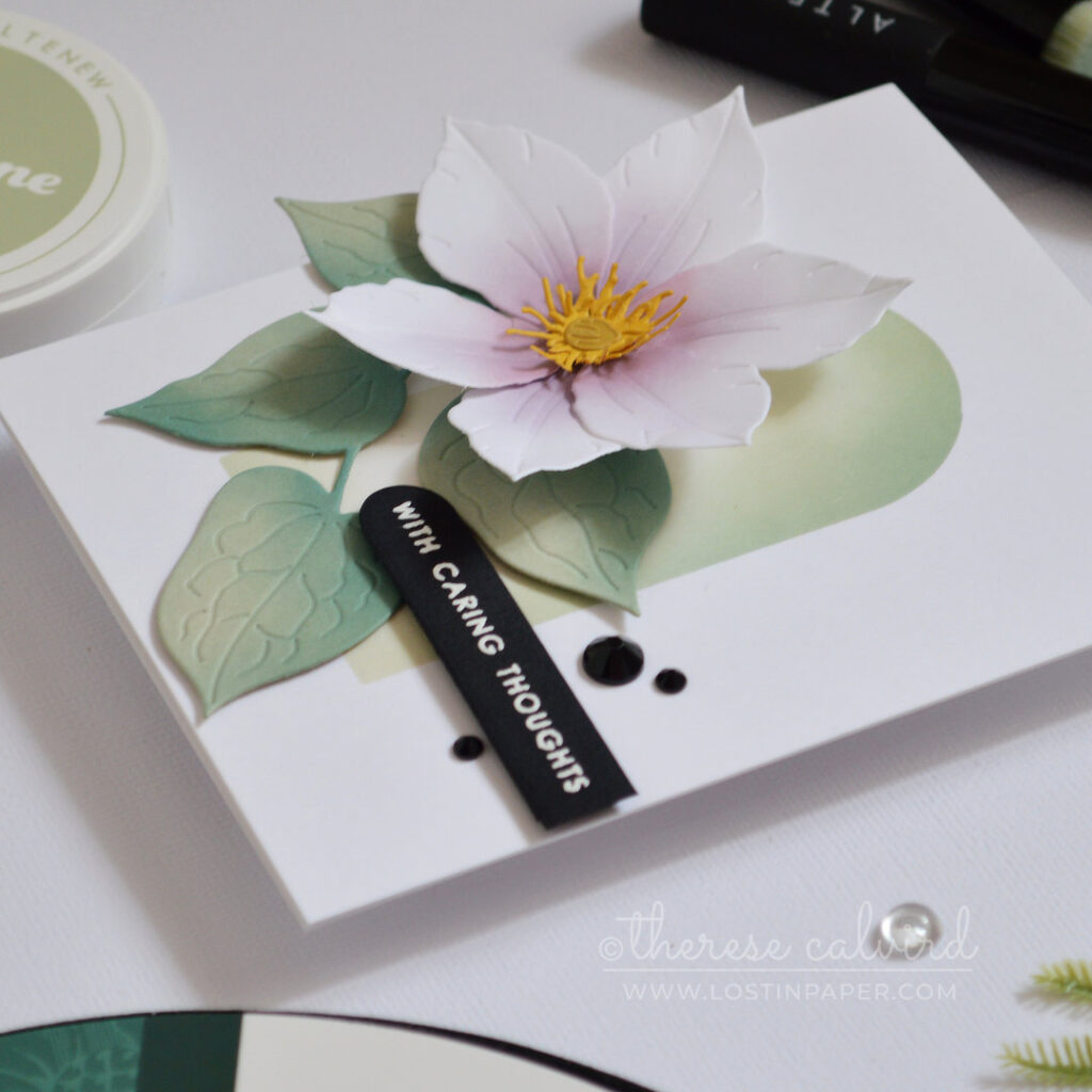 Clean and simple handmade card using nesting arches die with ombre ink blended background by Therese Calvird