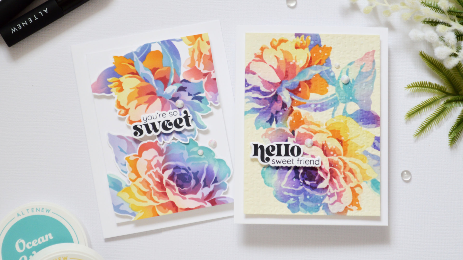 Rainbow Floral Card Ideas & Embossing Folder Hack (+ Video Tutorial)