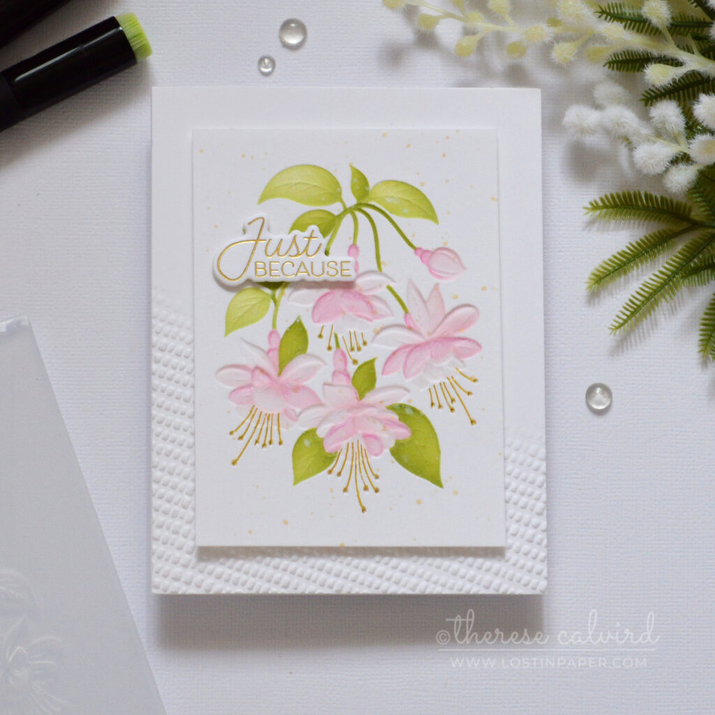 reversed stencil ink blended fuchsia card therese calvird