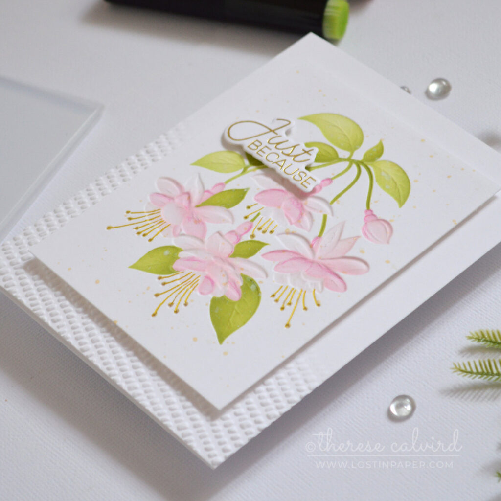 reversed stencil ink blended fuchsia card therese calvird