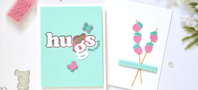 Clean and simple die cut cards using the Beary Sweet collection by Therese Calvird