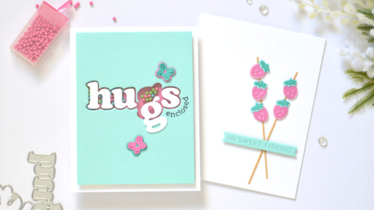 Clean and simple die cut cards using the Beary Sweet collection by Therese Calvird