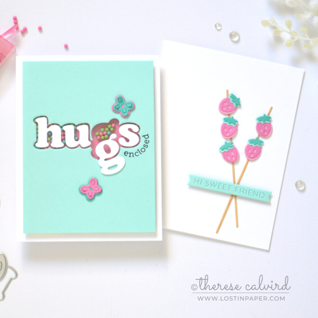 Clean and simple die cut cards using the Beary Sweet collection by Therese Calvird