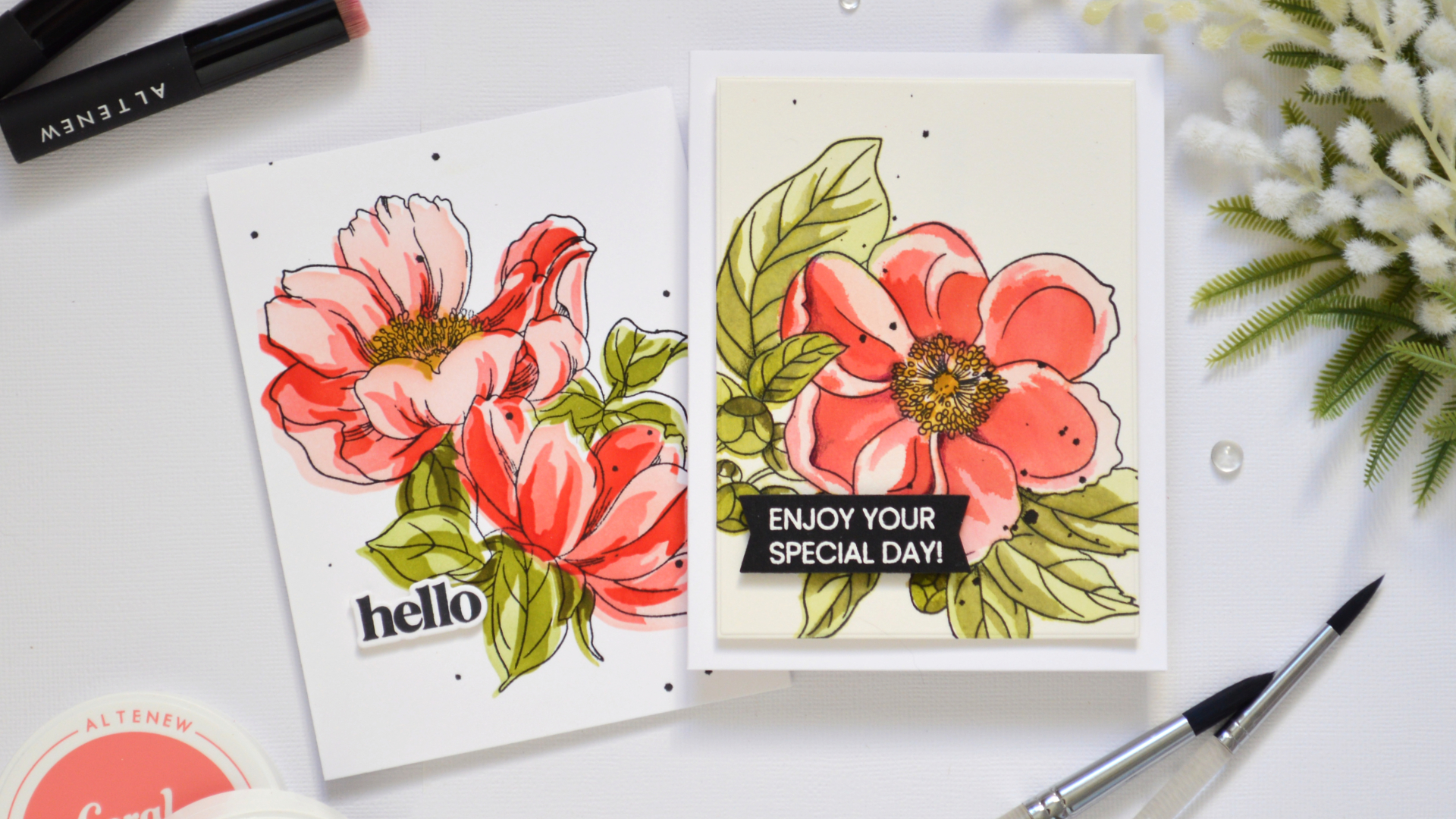 Stencil 2 Ways: Watercolor Wash & Offset Inking (+Video)