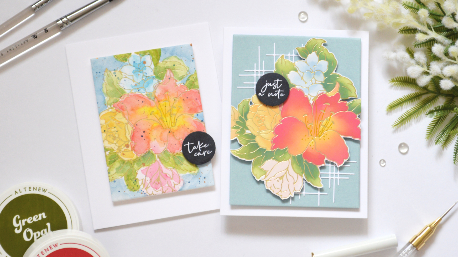 Crisp or Messy? 2 Floral Card Coloring Techniques to Try (+ Video)
